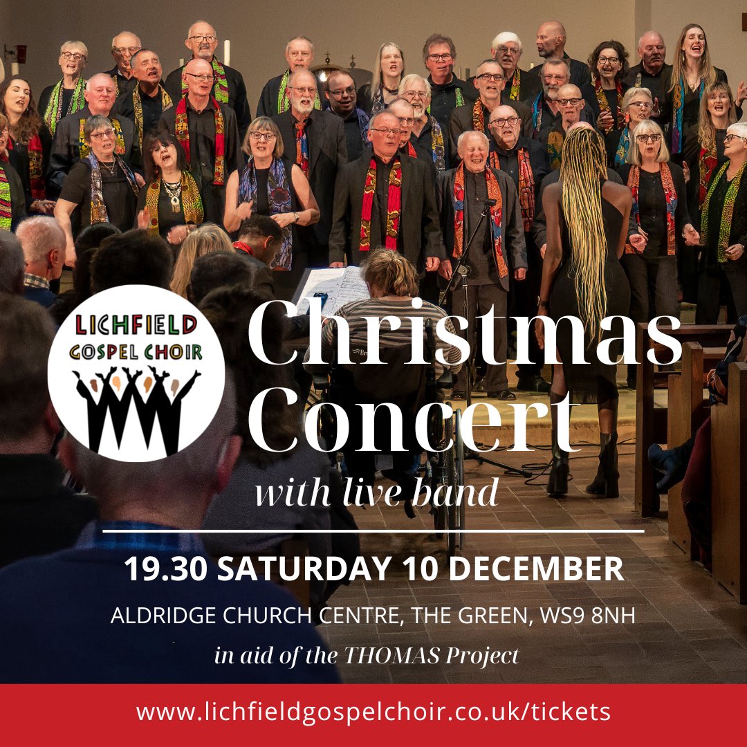 LichfieldGospelChoir (@lichfieldgospel) on Twitter photo Tickets now available for our Christmas concert in Aldridge in aid of <a href="/project_thomas/">The THOMAS Project</a>!
lichfieldgospelchoir.co.uk/tickets/101222 Tickets now available for our Christmas concert in Aldridge in aid of <a href="/project_thomas/">The THOMAS Project</a>!
lichfieldgospelchoir.co.uk/tickets/101222