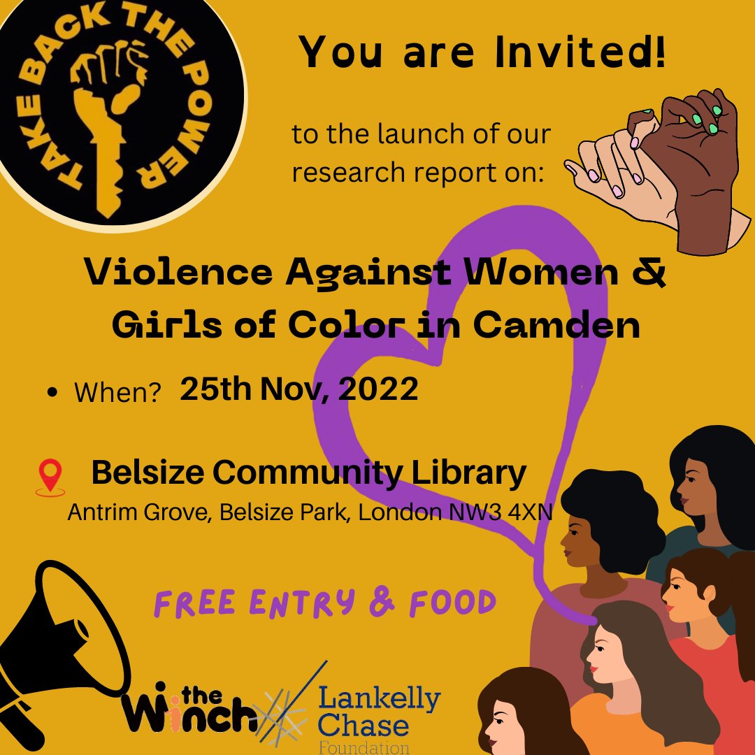 📣Research report launch on Violence Against Women and Girls of Colour in Camden on 25.11.2022 at Belsize community library NW3 4XN - Free entrance and lunch 🌟 We encourage you to join us to learn, question and challenge the status quo👊🏾🖤#research #violenceagainstwomenandgirls