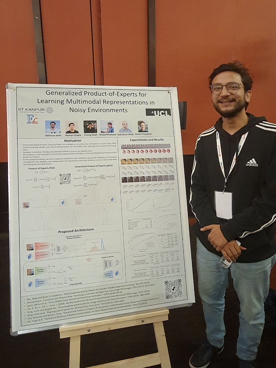 hcinteraction's tweet photo. RT @AcmIcmi: Poster Presentation on "Generalized Product-of-Experts for Learning Multimodal Representations in Noisy Environments" by Abhinav Joshi, Naman Gupta, Jinang Shah, Binod Bhattarai, Ashutosh Modi, Danail Stoyanov

#icmi2022 #multimodal #humanco… https://t.co/9mAnv2uGkA