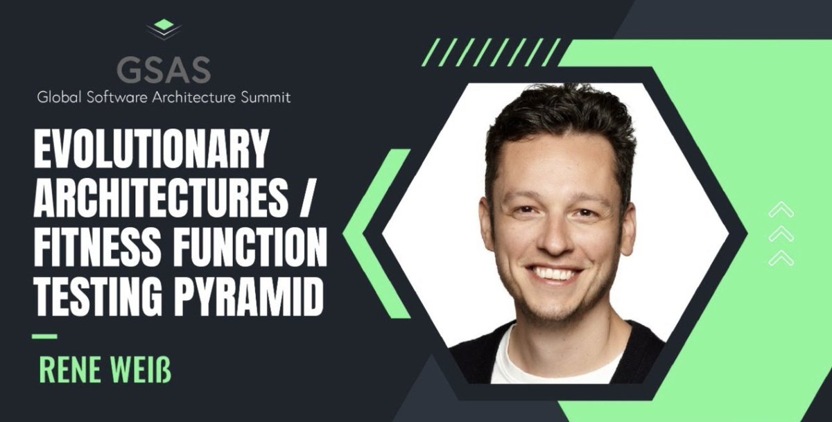 gsas_io's tweet photo. Today we had the opportunity to listen to @renebianco talk about “Starting with evolutionary architectures by using the fitness function testing pyramid.” 👏 Thank you, Rene! If you missed it, you can watch it on our Youtube channel! #softwarearchitecture https://t.co/ZaExqIONEi