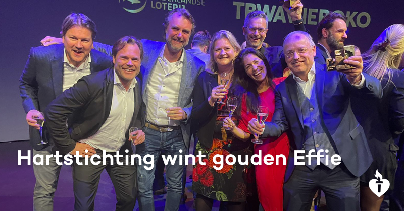 Hartstichting's tweet photo. Onze meerjarencampagne ‘Nederland één 6-minutenzone’ heeft een gouden Effie gewonnen in de categorie ‘Maatschappelijk’. 🥇