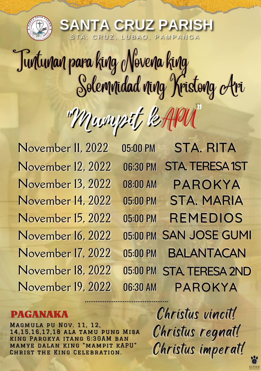 SCPLubao's tweet photo. Tuntunan para king Nobena king Solemnidad ning Kristong Ari

Nob.11-19, 2022 https://t.co/2QTHmYtiOz
