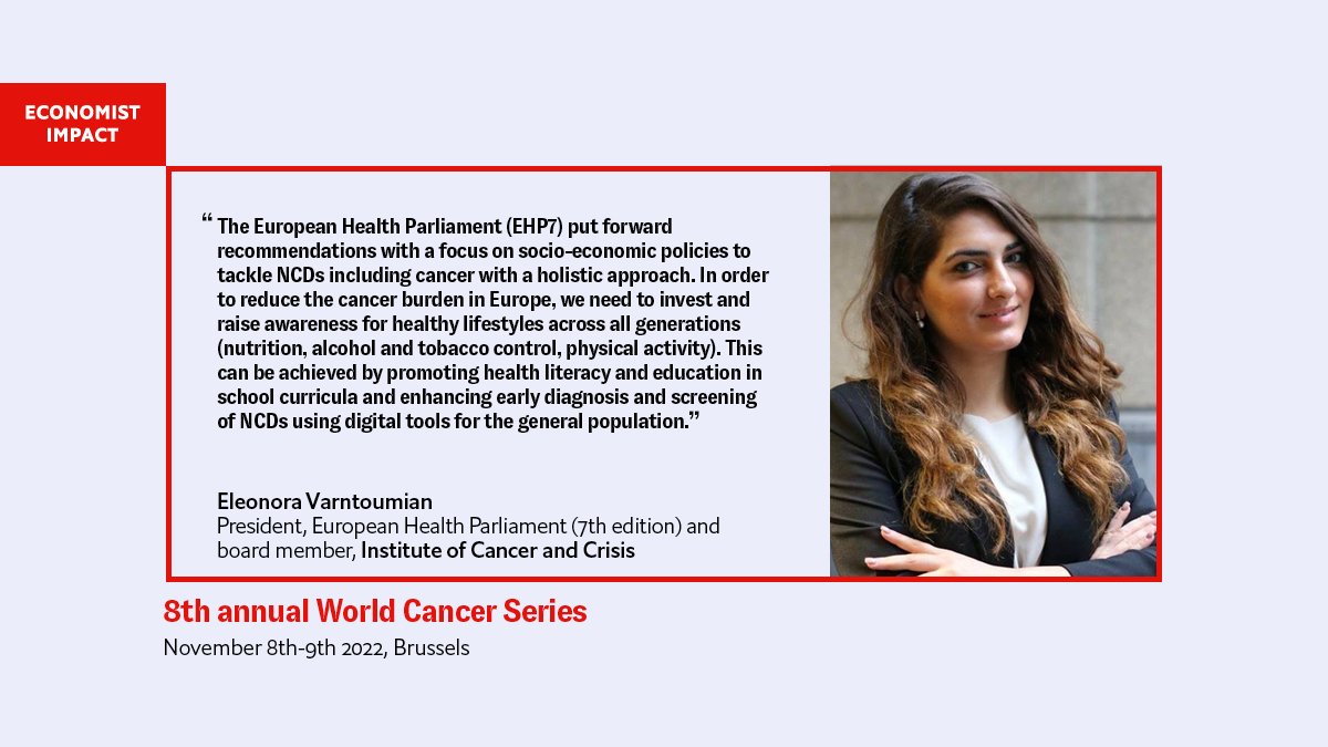 #WorldCancerSeriesEurope Join me in a panel discussion about the future of #cancer #care to find out: ✔ Digital transformation of healthcare systems ✔ Wellbeing & retention of the health workforce ✔ Preparedness for future emergencies & crisis.