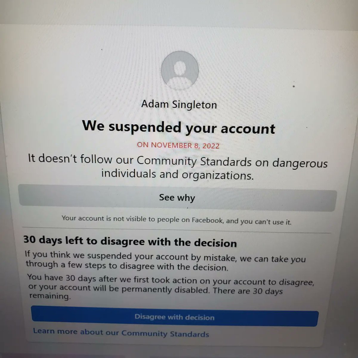 Bosszeus4555624's tweet photo. @facebook you banned my account when someone clearly hacked  my account at 4:30 in the morning and posted obscene things...then I can't even talk to support because you banned the account. Basically I get accused of obscenity, and I can't defend myself for it. #Fixit https://t.co/6IabEyuRJA