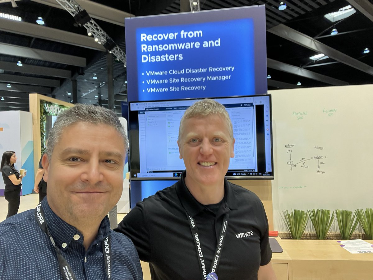 Ivan Jordanov (@jordanov_ivan) on Twitter photo With <a href="/vcatograce/">Cato Grace</a> at #VMwareExplore in Barcelona. Strong interest to VCDR Ransomware recovery and #DRaaS With <a href="/vcatograce/">Cato Grace</a> at #VMwareExplore in Barcelona. Strong interest to VCDR Ransomware recovery and #DRaaS