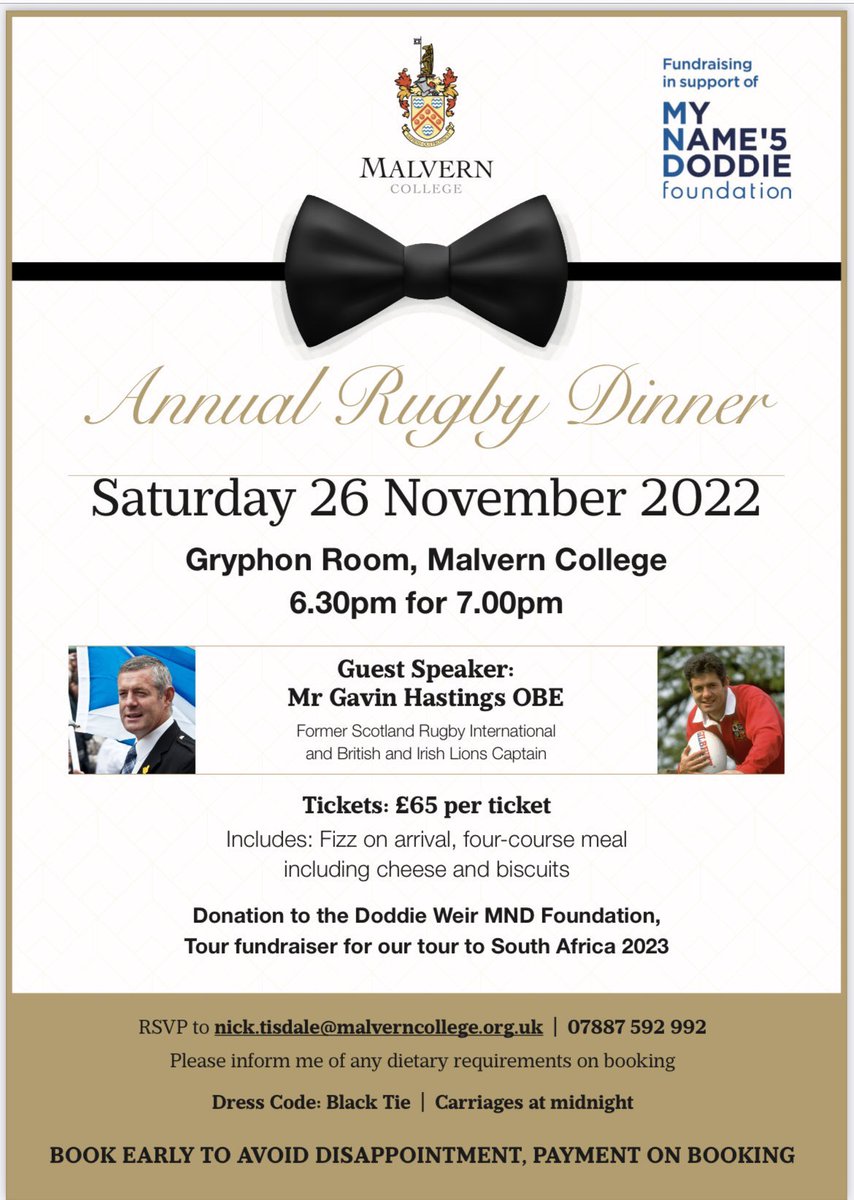 Still a few tables left for what will be a fantastic night of food drink and banter. Let me know if you would like a table.