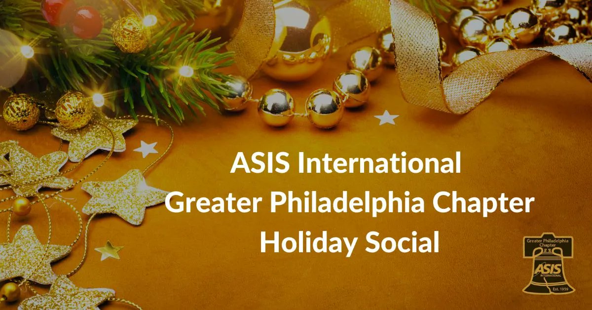 The ASIS International Greater Philadelphia Chapter is proud to announce the return of the Annual Holiday Social. The social will be on December 7, 2022, from 6:00 pm to 9:00 pm at the Militia Hill Clubhouse - Philadelphia Cricket Club.

buff.ly/3NTrrJn