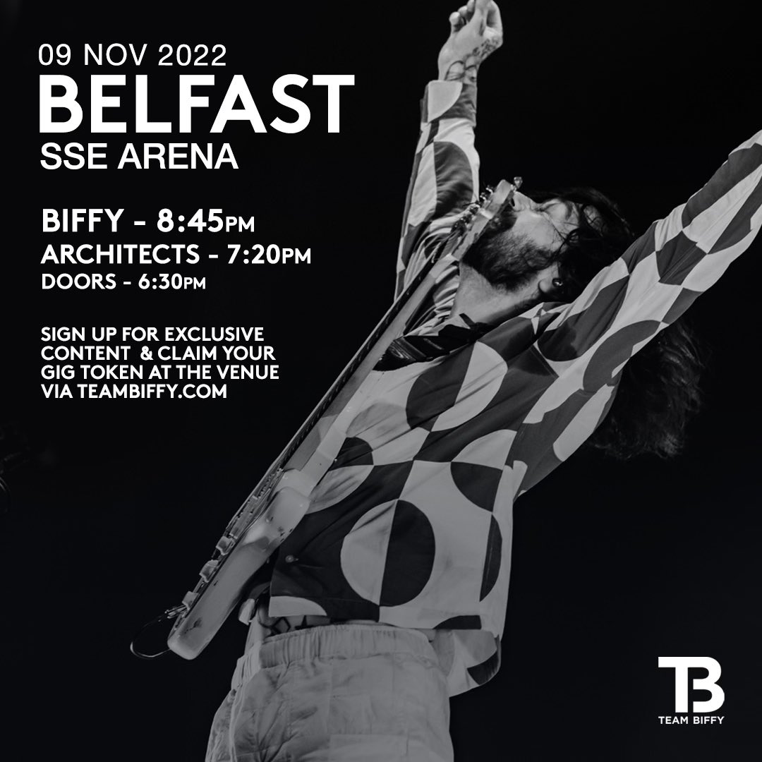 BiffyClyro's tweet photo. See you soon Belfast 🙌🏻 Stage times below. Head to https://t.co/EmZL0W2uGG to sign up for exclusive content + claim your gig token https://t.co/3NfSg6Iuno