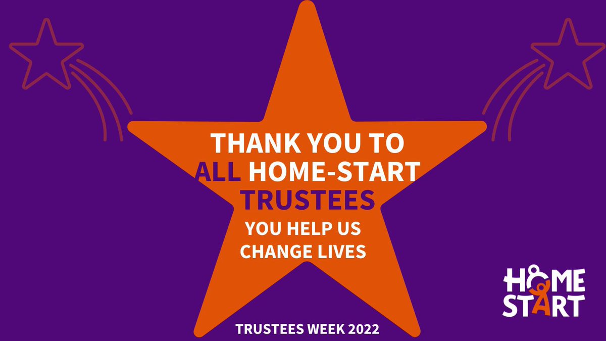 As families face a truly difficult time with the #CostOfLivingCrisis, we are more grateful than ever to our trustees who help ensure we can provide support. This #TrusteesWeek we thank them for the dedication, wisdom and commitment that they bring. #HomeStartTrustee 💜🧡