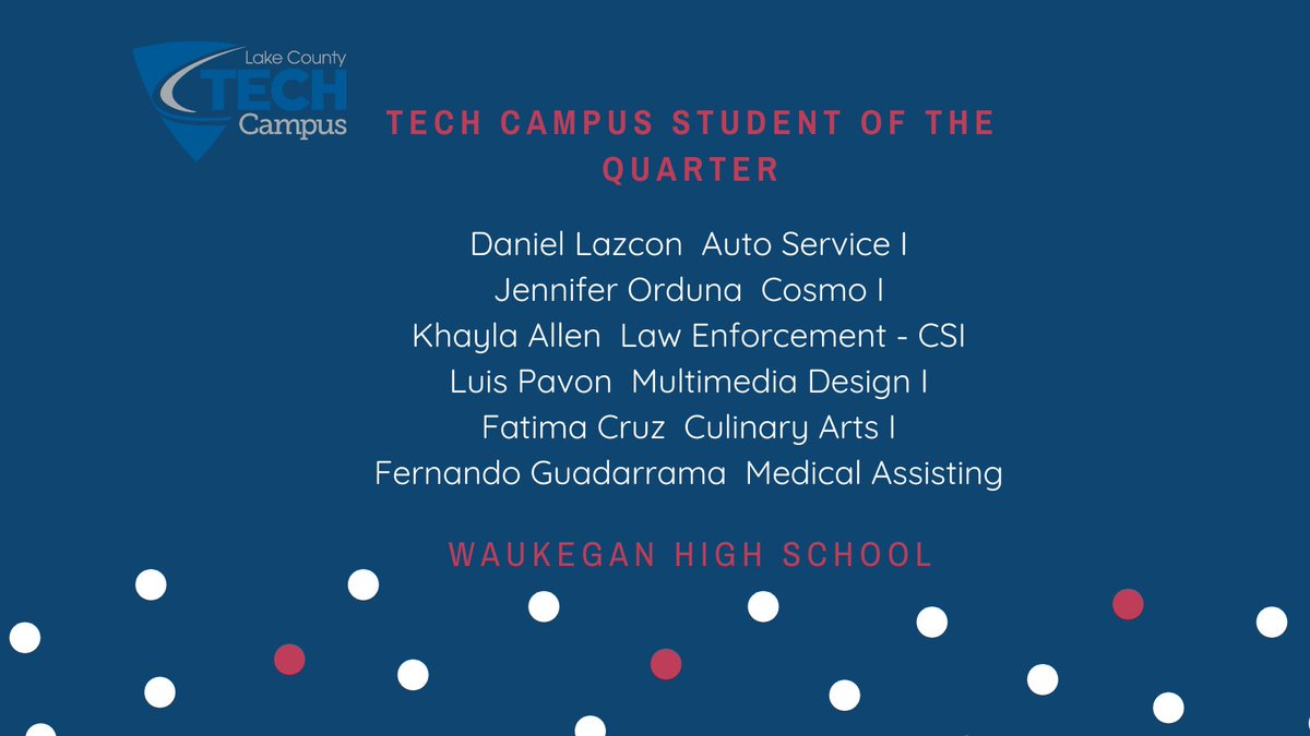 Congratulations to our Tech Campus students who were named Student of the Quarter!
- - - - 
¡Felicitaciones a nuestros estudiantes de Tech Campus que fueron nombrados Estudiante del Trimestre!