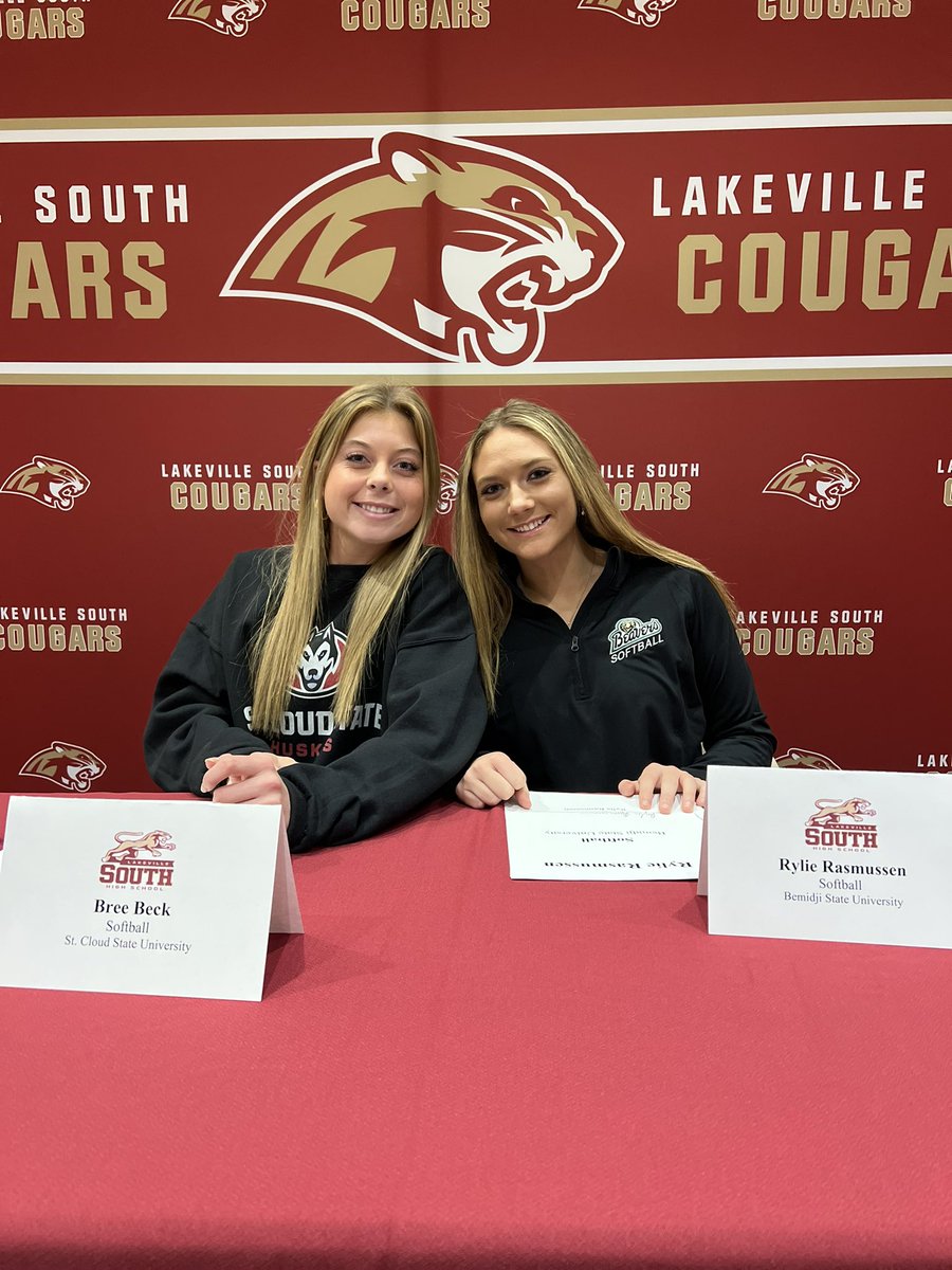 Lakeville South Softball (@lshssoftball_) on Twitter photo Congratulations Senior Captains, Bree Beck & Rylie Rasmussen, on signing their NLI’s today! Bree is going to <a href="/SCSUHUSKIES_SB/">St. Cloud State Softball</a> and Rylie is going to <a href="/BSUBeaversSB/">Bemidji State Softball</a> ! The Huskies and Beavers are VERY lucky, we are proud of you #9 & #23! #RollCougs Congratulations Senior Captains, Bree Beck & Rylie Rasmussen, on signing their NLI’s today! Bree is going to <a href="/SCSUHUSKIES_SB/">St. Cloud State Softball</a> and Rylie is going to <a href="/BSUBeaversSB/">Bemidji State Softball</a> ! The Huskies and Beavers are VERY lucky, we are proud of you #9 & #23! #RollCougs