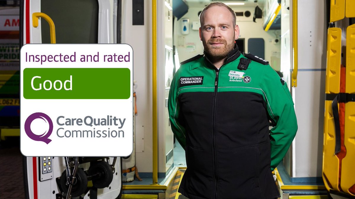 St John Ambulance England (@stjohnambulance) on Twitter photo We're incredibly proud to announce that all St John Ambulance services regulated by the <a href="/CareQualityComm/">Care Quality Commission</a> (CQC) have all been inspected and rated as ‘Good’, including some outstanding practice.
Find out more: bit.ly/3AokESH We're incredibly proud to announce that all St John Ambulance services regulated by the <a href="/CareQualityComm/">Care Quality Commission</a> (CQC) have all been inspected and rated as ‘Good’, including some outstanding practice.
Find out more: bit.ly/3AokESH