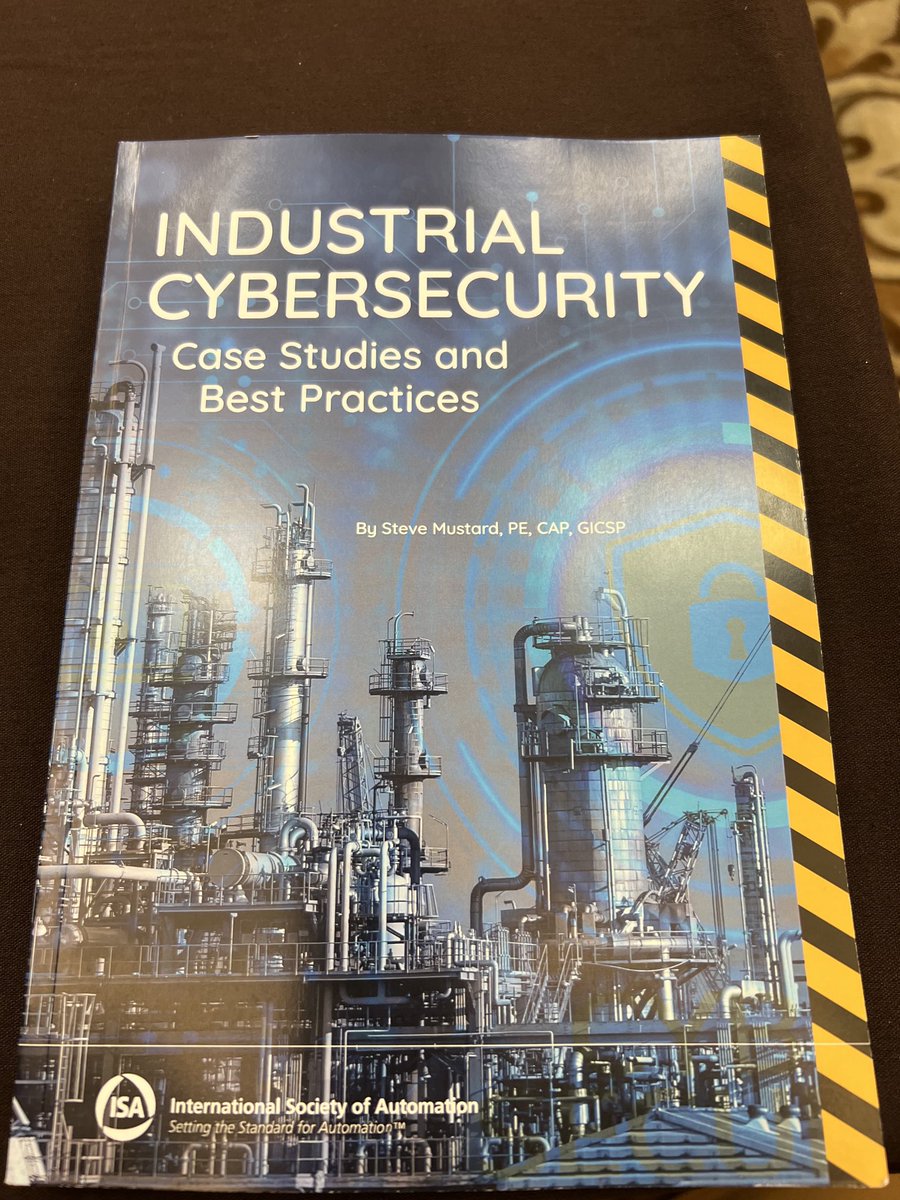 ICS_SCADA's tweet photo. Thank you @steve_mustard for this personally signed copy of “Industrial Cybersecurity” @ISA_Interchange publishing. #ISAALC ❤️💯 https://t.co/CLpbUFm0QS