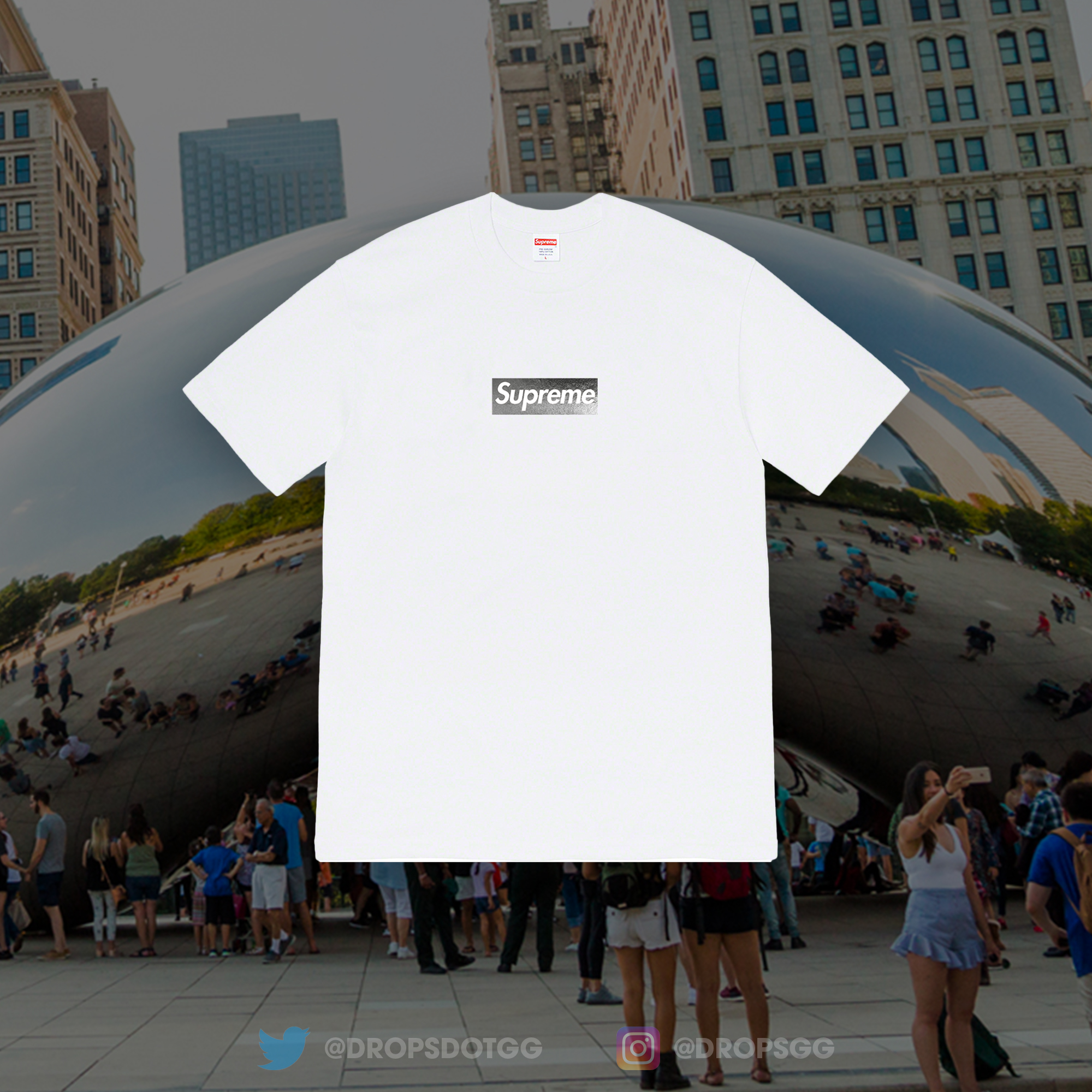 supreme box logo tee white