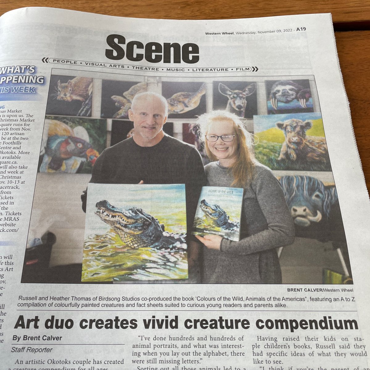 Full page story in the #okotoks Western Wheel. Thanks @OKWesternWheel. Thanks <a href="/BrentCalver/">Brent Calver</a>. <a href="/BirdsongOkotoks/">Birdsong Studios (Art Studio & Retreat Centre)</a> @HThomas_Author