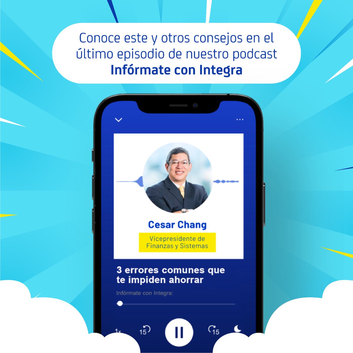 lariosgrimaldi's tweet photo. Conoce más sobre este y otros consejos en el último episodio del podcast #InfórmateConIntegra, donde @César Chang, vicepresidente de Finanzas, Sistemas y Riesgos Operativos de #AFPIntegra, nos cuenta más al respecto. #EmbajadoresIntegra https://t.co/BvF1uirFow