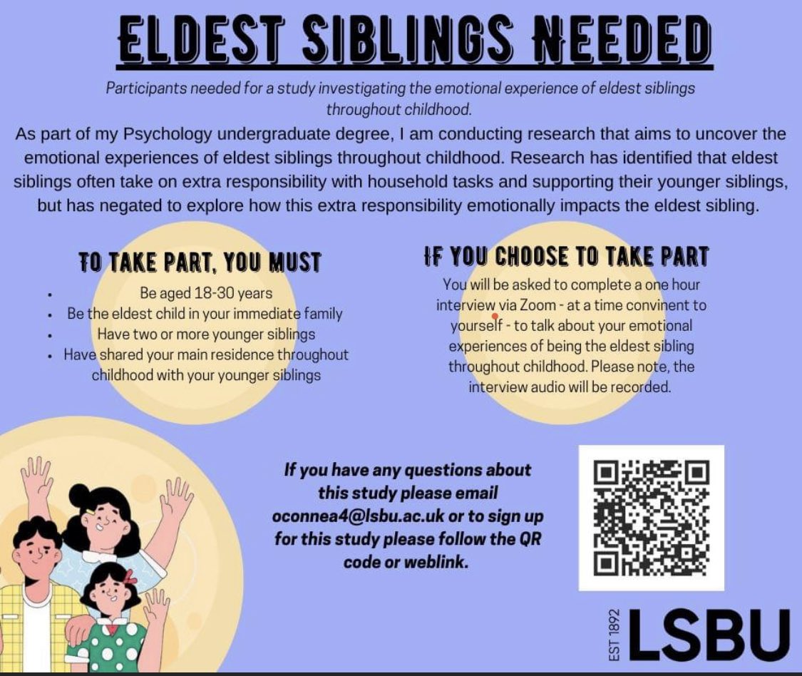 botting_nikki's tweet photo. Study for eldest siblings aged 18-30 for #psychology student project 

https://t.co/7v0oxPAIzG

Please sign up or RT https://t.co/AY1f0xBqMk