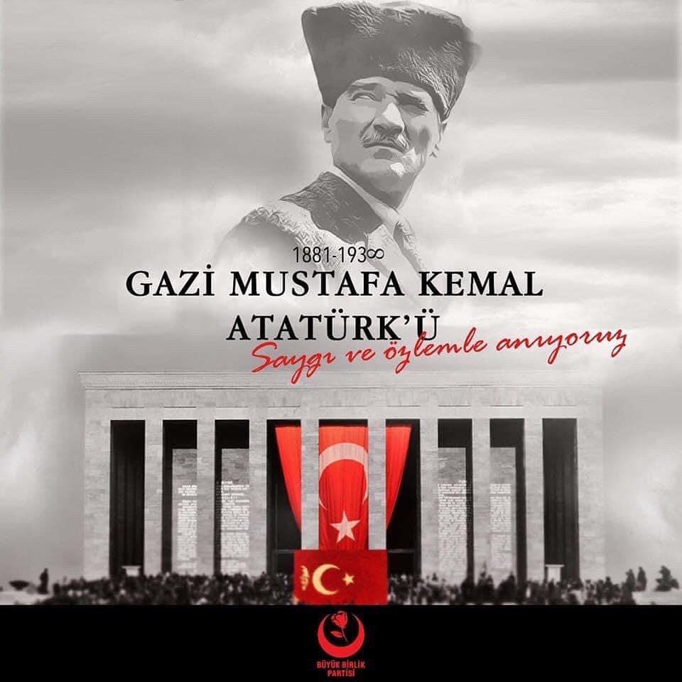 Varlığımız Türk varlığına armağan olsun...57 yıllık kısa ömrüne adeta koskoca bir tarih sığdıran Gazi Mustafa Kemal Atatürk’ün vefatının sene i devriyesinde Cenab-ı Allah’tan rahmet diliyorum. Ruhu şad, mekanı cennet olsun.🇹🇷