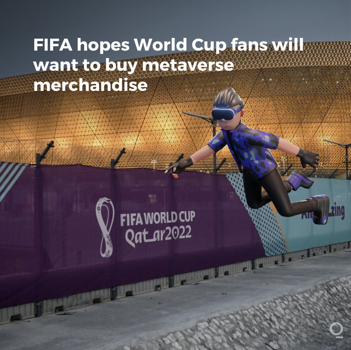 bbgoriginals's tweet photo. Metaverse platform Upland is partnering with FIFA to provide a virtual experience of the World Cup. 

Instead of flying to Qatar, fans can now “fly” to visit a digital replica stadium and buy digital soccer scarves https://t.co/1W66FyJDfD https://t.co/4Y8QRlrNws