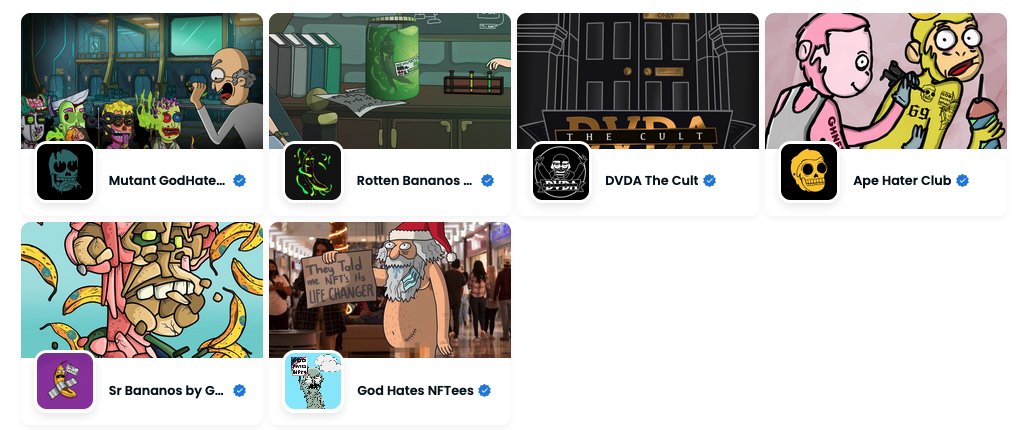 6 Verified Collections in a bear market, just saying.
#GodHatesNFTees