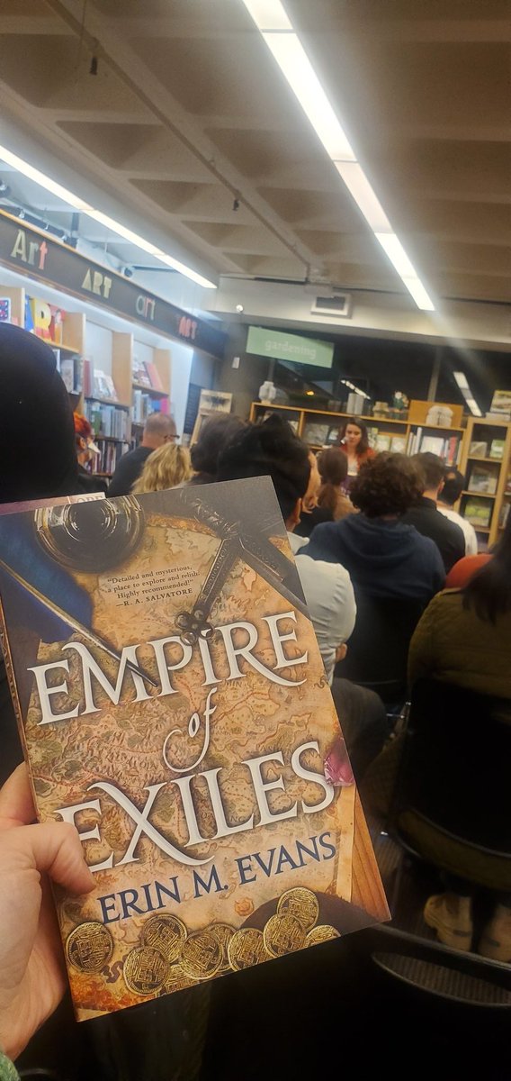 pdsolberg's tweet photo. So much fun attending @erinmevans launch of Empire of Exiles @ubookstoresea last night. I loved the interview, and look forward to reading the new book! https://t.co/bT3ONF8326