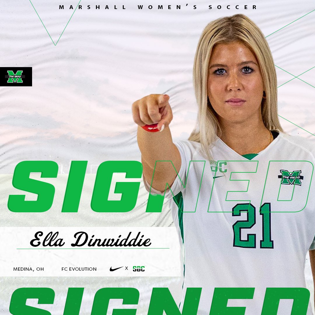 𝑺𝒊𝒈𝒏𝒆𝒅 ✍️

Ella Dinwiddie joins the Herd as a midfielder from Medina, OH! ⚽️

#WeAreMarshall
