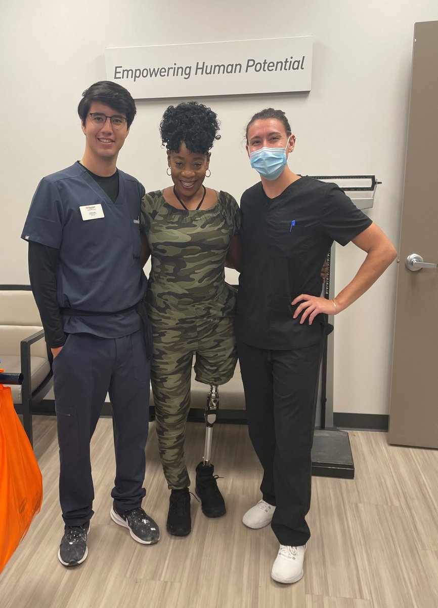 HangerNews's tweet photo. Nadine Bowes was fit with a new prosthesis on her birthday - making it the best one yet! 🥳 Thank you to @limbsforlife for all you do and shout-out to Ft. Lauderdale #HangerClinic manager Lauren Fraser and resident Andres Lopez for their great care to Nadine! 🧡🦿 #LiveEmpowered https://t.co/cQ9MC2iUcf