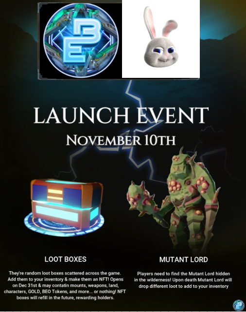 Together with our amazing partners over at <a href="/BEOMetaverse/">Beyond Earth Land</a> we cordially invite you to join us for their official game launch!

The launch event will take place on November 10th💫for more details and Information check out The banner below!

#NFTCommunity  #Metaverse #NFTshill