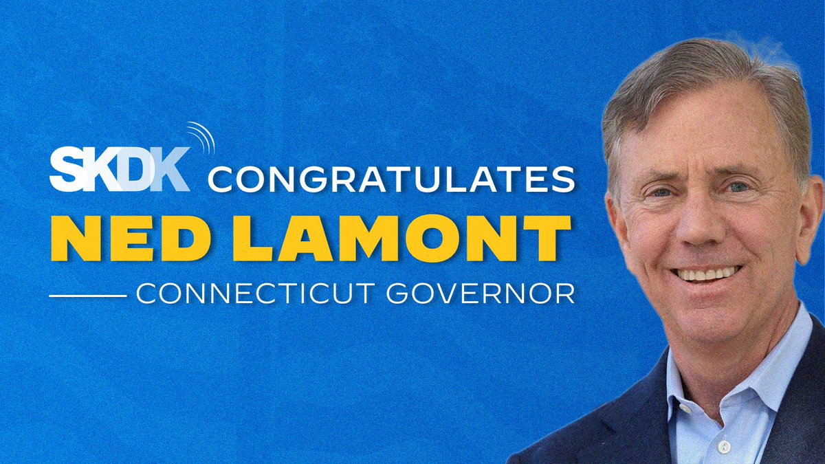 SKDK's tweet photo. 🎉 Congratulations to @NedLamont on winning reelection to serve another term as Governor of Connecticut! The Constitution State reelected someone that has continued to lower taxes, build strong schools, and fight for families. SKDK is proud to be part of his team. #Election2022 https://t.co/1yCd5kaZfA