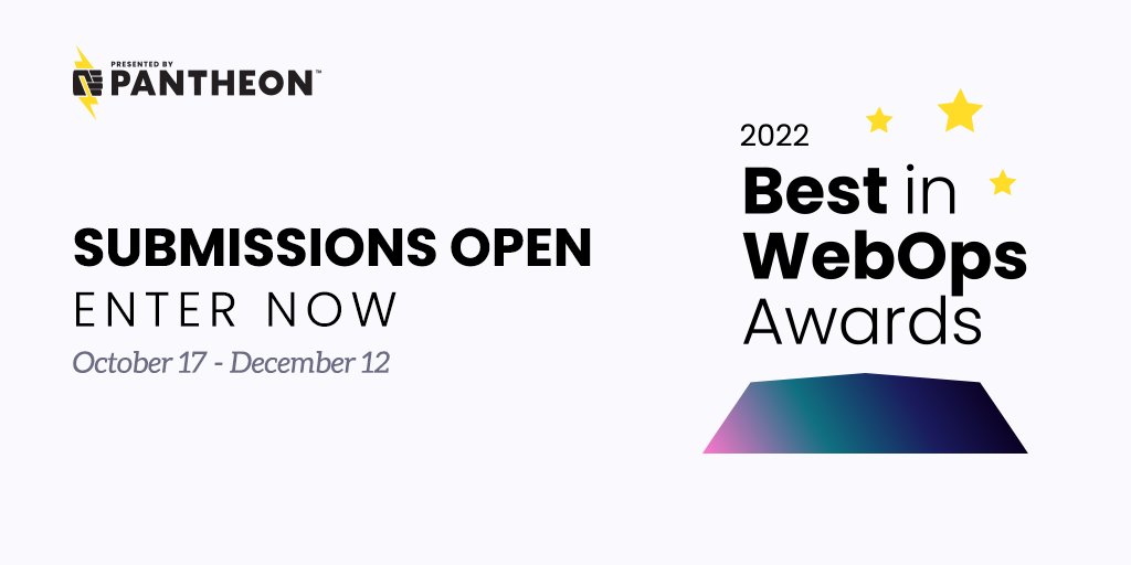 getpantheon's tweet image. #Developers, we know you’re doing groundbreaking work building &amp;amp; maintaining extraordinary websites.✨ Get the recognition you deserve with our #BestInWebOps Awards. 

See full details on how to apply. 👉 ow.ly/yGt950LpGZF