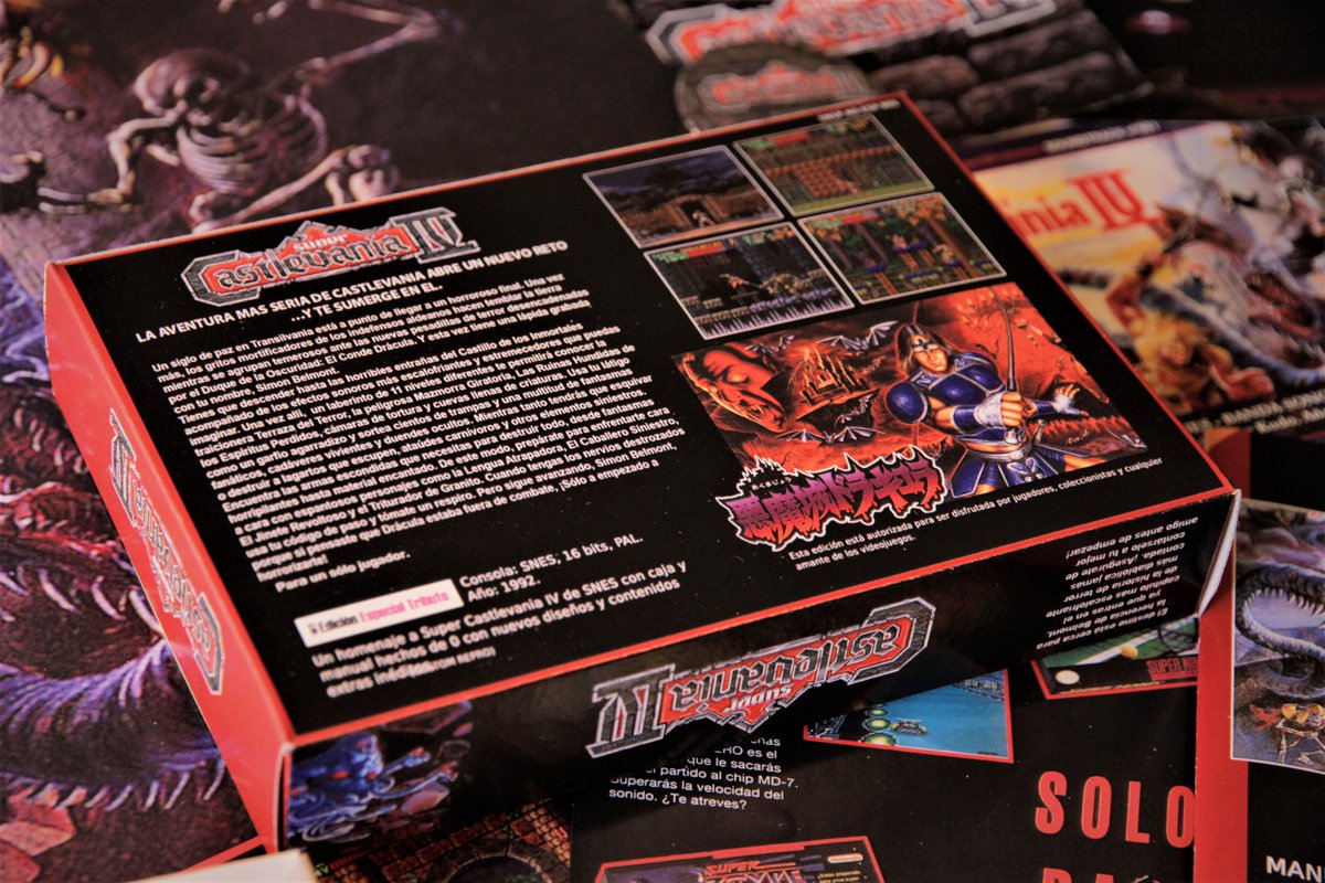 Super90sGames's tweet photo. Caja de Cartón con nuevo diseño centrada en el arte original de #CastlevaniaIV ☺️🎨🖌️Con tonalidades Rojo Carmesí en homenaje a Drácula!🧛♂️💜🦇Impresión en cartón de alto gramaje y gris interior!🌟 #SNES #RetroGames #SNESArt https://t.co/JbrUAVyJ5M