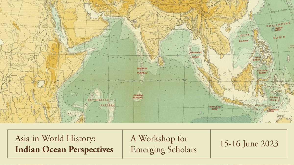 Emerging scholars: Did you complete your PhD within the last 5 years? Are you working on your first book? We invite applications from any discipline to participate in a workshop with a focus on the Indian Ocean. Deadline for applications 15 Dec 2022 bit.ly/2wzKFwf
