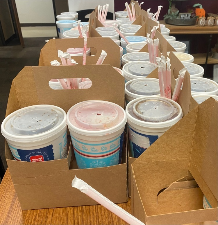 TISDLonghorns's tweet photo. Tarkington Middle School teachers and staff were surprised with their favorite Sonic drink today. Thank you for going above and beyond, every single day, to make our students successful. TMS is a great place because of your hard work and relentless effort. https://t.co/yLLXPeVwbs