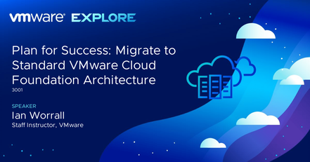 VMwareEducation's tweet photo. Are you migrating to a standard @VMware Cloud Foundation Architecture? We've got you covered in this #VMwareExplore session 3001 with #VMwareCXS Learning team! Explore the steps you need to consider and plan for a successful migration. https://t.co/LSMD24Lm4R https://t.co/2B93M8dsWD