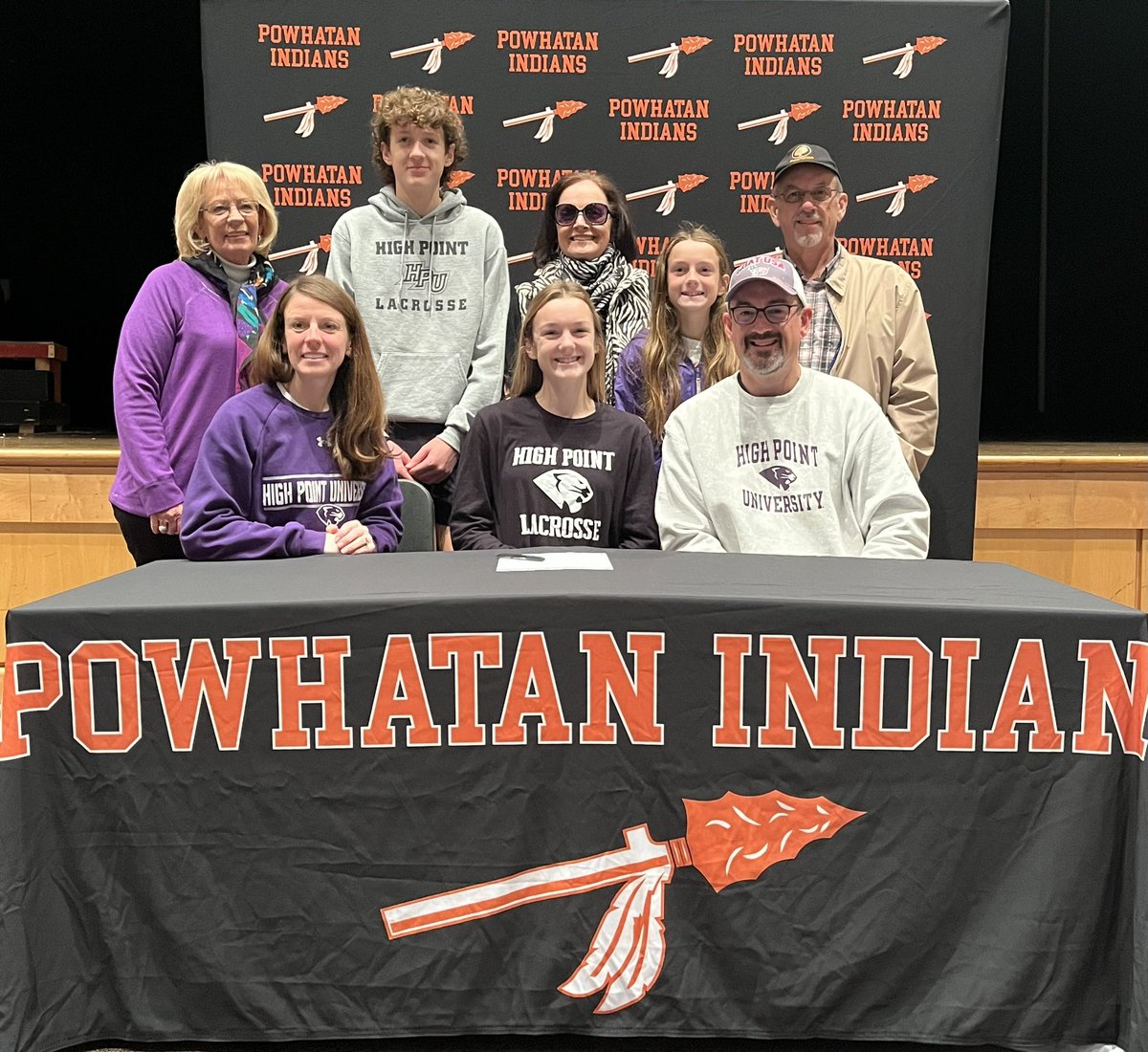 powhatanhsath's tweet photo. Big day for @SamanthaFlippo and PHS Lacrosse as Sam signed this morning to further her academic and athletic career playing lacrosse at High Point University next year. Congrats Sam!! https://t.co/q49sQhgBcM