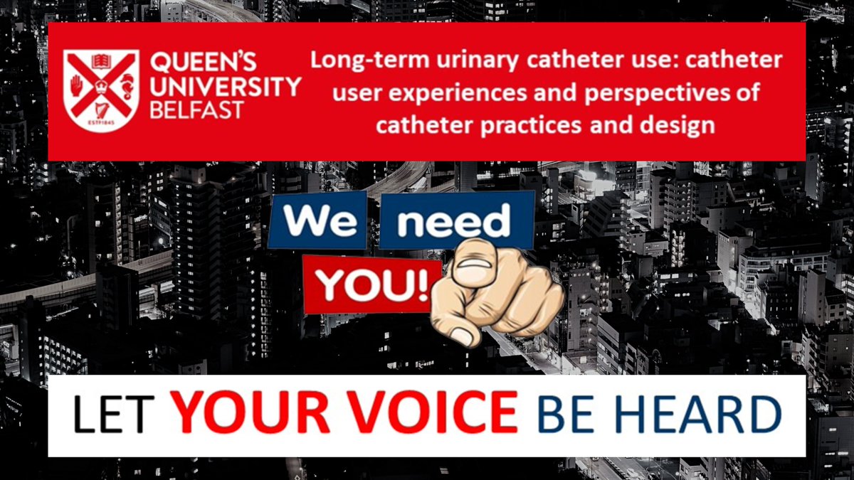 Bladder & Bowel UK (@bladderboweluk) on Twitter photo Help to develop ways to improve the use of urinary catheters and to inform future practice. We need your help to better understand the issues experienced when living with a long-term catheter.
To be involved please contact researcher - Ahmad Rabi via email - Arabi01@qub.ac.uk Help to develop ways to improve the use of urinary catheters and to inform future practice. We need your help to better understand the issues experienced when living with a long-term catheter.
To be involved please contact researcher - Ahmad Rabi via email - Arabi01@qub.ac.uk