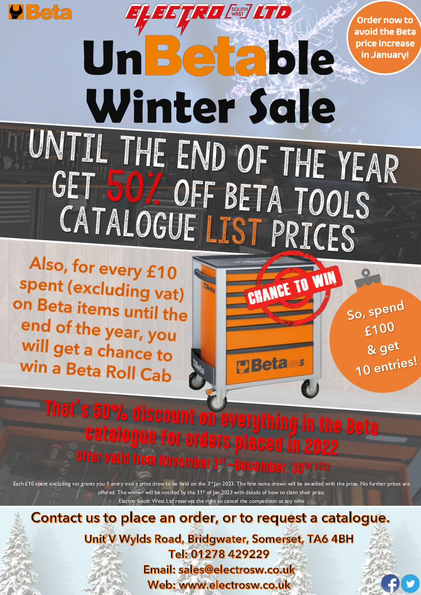 electroswltd's tweet photo. Get 50% off all Beta tools list prices until the end of the year, contact us for more info. 🔨 - https://t.co/c1wSSpn8a5 https://t.co/WSU0dP5i8R