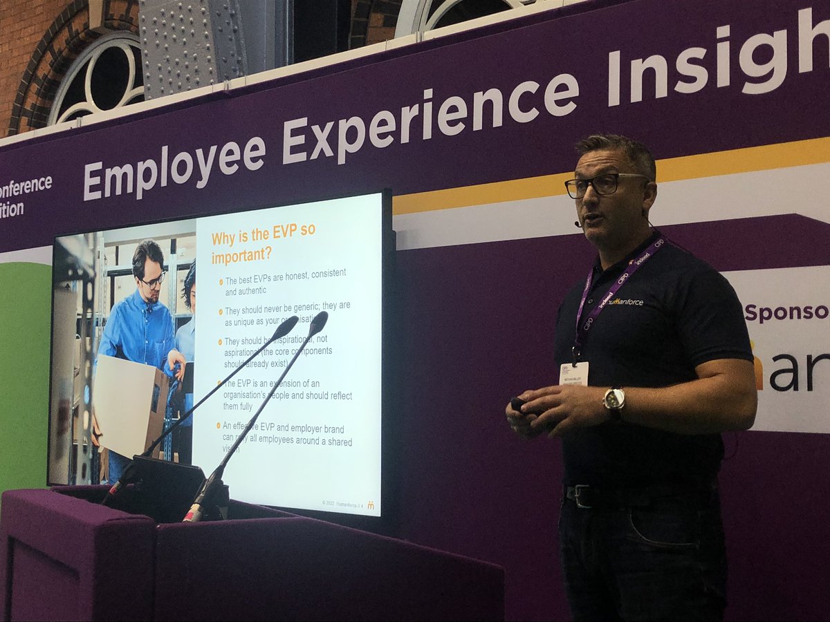 Great to get combined insight from <a href="/HumanforceHQ/">Humanforce - Work easier. Live better.</a> clients on changes to approaches to EVP for deskless workers. Nathan Miller is putting human right at the centre with an honest, consistent and authentic EVP #cipdACE #EVP #EmployeeExperience #HR