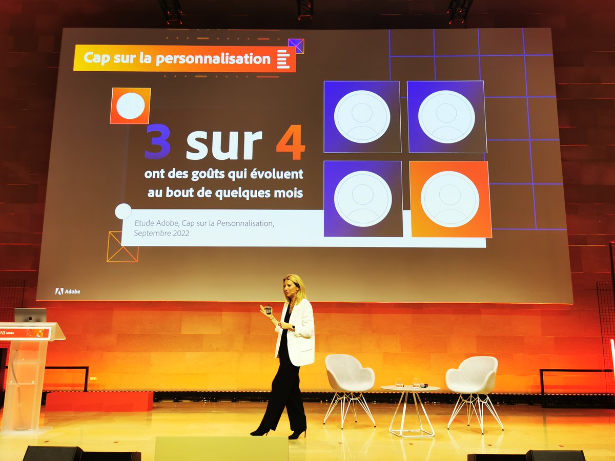 🤔 Rien n'est permanent !

Les #consommateurs changent de goûts 6⃣ fois par mois
Les consommateurs s’attendent à des interactions en temps réel.

L'enjeu est d'apporter de la valeur et la pertinence selon <a href="/SYannicopoulos/">Sophie Yannicopoulos</a> 

D'accord ou pas ?
#AdobeExperienceMakers2022