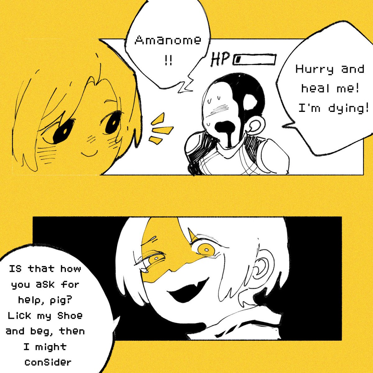 erskyee's tweet photo. RPG AU 

Amanome is definitely a support role. The thing is, even though he might be a highly skilled priest, he has a HORRIBLE personality .

#spirithunterng https://t.co/GWNWLNaDOn