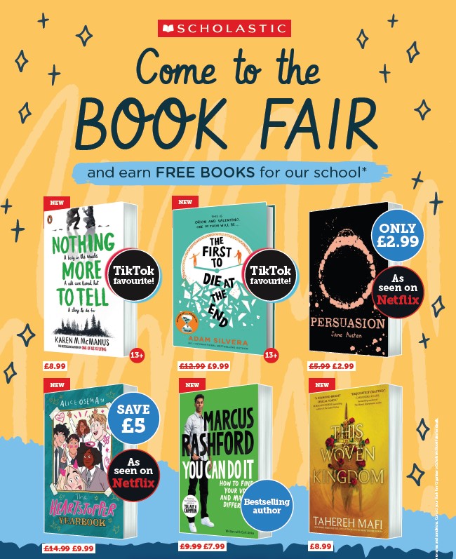 SCHOLASTIC BOOK FAIR

We have a Scholastic Book Fair in the LRC from Wednesday 16th to Wednesday 23rd November. It will be open during break and lunch.

Come and help us earn free books for the LRC.

Cash only event. 

<a href="/SaintWilfrids/">SaintWilfridsCofE</a> #bookfair