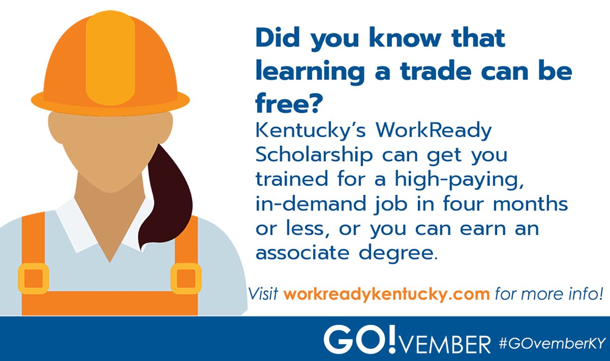 ✅ this out: The Work Ready Kentucky Scholarship allows you to earn up to 60 credit hours TUITION-FREE -  &amp; there are more than 2,600 course options available! For more info: workreadykentucky.com <a href="/CPENews/">Kentucky Council on Postsecondary Education</a> <a href="/advisingky/">Kentucky Advising Academy</a> <a href="/KHEAA/">KHEAA</a> @prichardcom <a href="/KCTCS/">KCTCS</a> <a href="/cpepres/">Dr. Aaron Thompson</a> #gearupworks #GOvemberKY