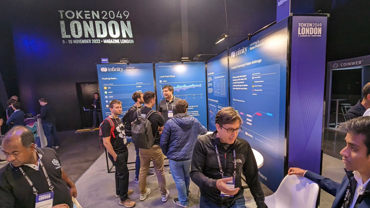 infinitymaxima's tweet photo. Hello from @token2049 in #London!

Stop by booth #MB40 &amp; say hi to @lepsoe and the team to talk about the future of #DeFi &amp; Institutional Finance!

#TOKEN2049 #HyFi https://t.co/IPB2lc07Wo
