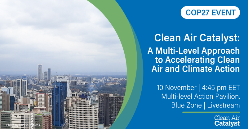 WRIClimate's tweet photo. Interested in learning how cities can create lasting solutions to #AirPollution and #ClimateChange while including members from their communities and the private sector?
Join us November 10 at the #COP27 Multilevel Action Pavilion to learn more! #RxCleanAir #HealthyClimate