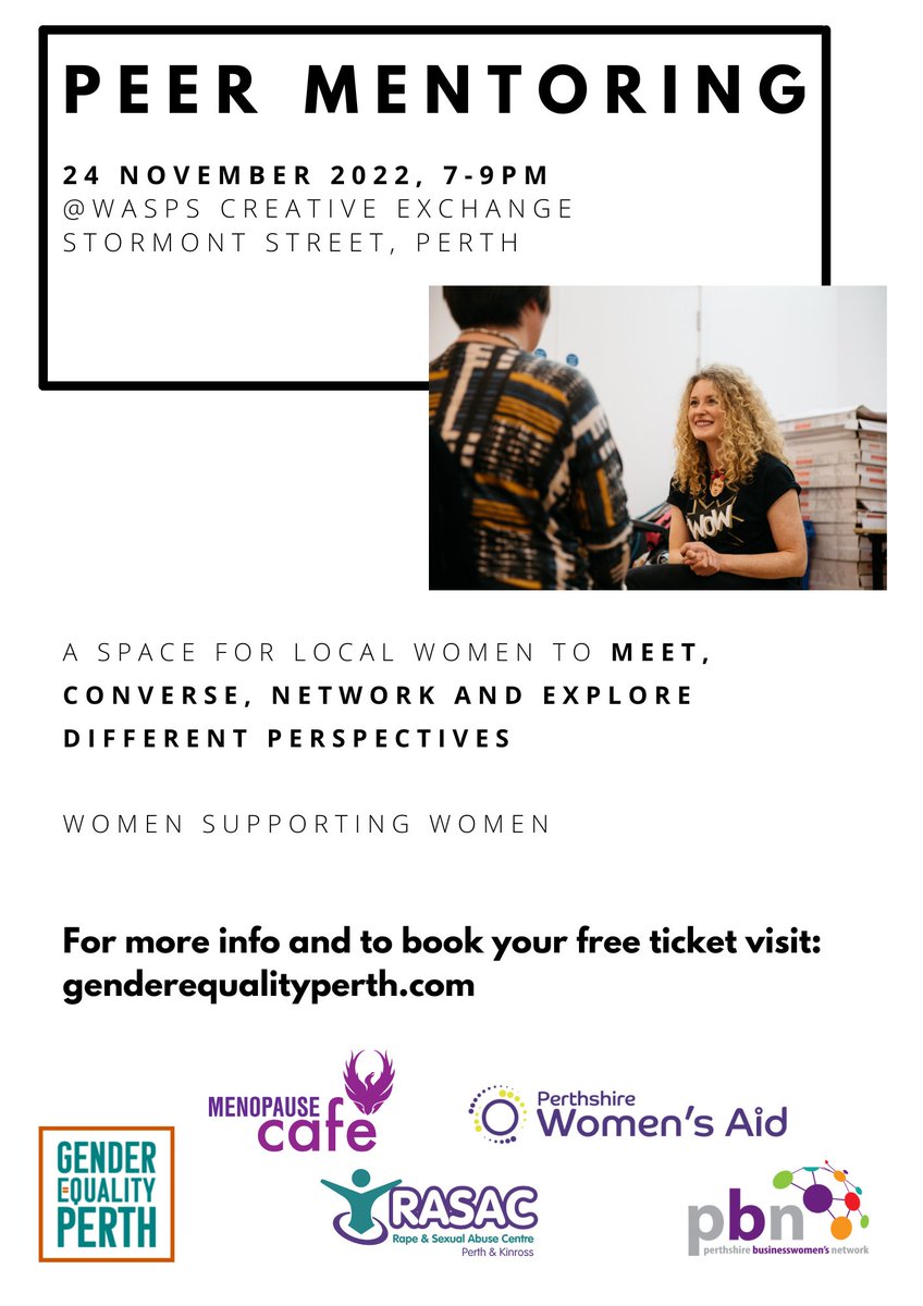 We're thrilled to be bringing this event to Perth on 24/11 with Perthshire Businesswomen's Network, @menopause_cafe, @PKAVScharity, @PerthWomensAid, @rasacpk 
#womensupportingwomen #safespace #genderequality

genderequalityperth.com/event-details/…