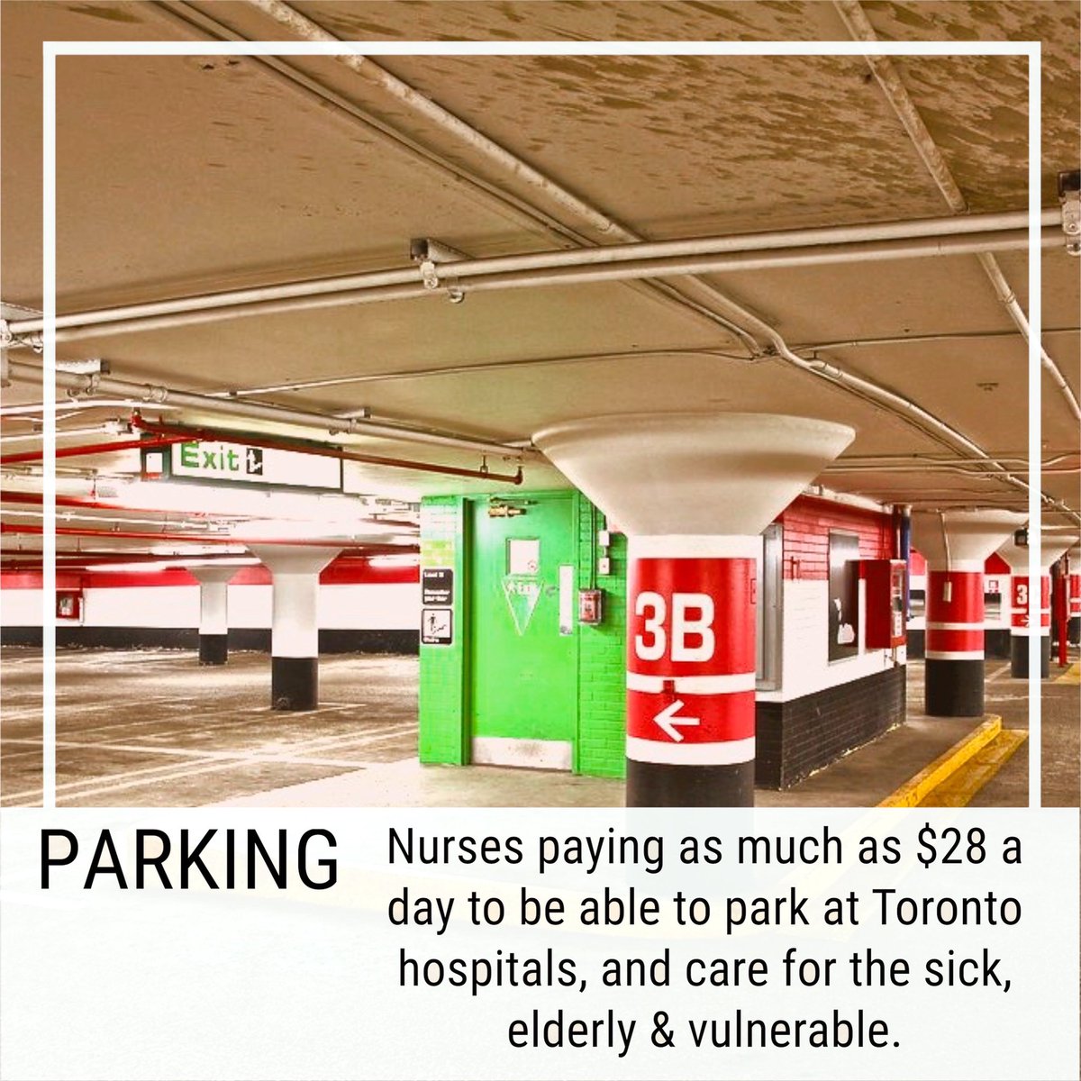 RNs_Unite's tweet photo. When hospitals in Toronto asked what they could do to help nurse’s stress levels, no one fixed this problem.  They gave answers like “we have competitive parking rates”. Competitive with who?  #parkingintoronto #torontohospitals #sunnybrookhospital #unityhealth #parking #toronto https://t.co/Yb7wziIvXB