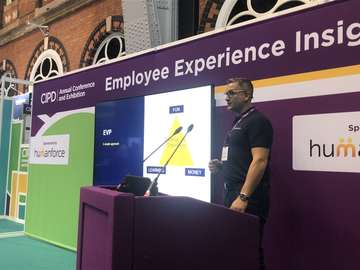 “Your EVP is like a fitness plan - if you’re not currently active with it, dust it off and get back on it” - some simple and useful key takeaways underpinned by the super memorable “Fun, Learning, Money” triangle used by <a href="/HumanforceHQ/">Humanforce - Work easier. Live better.</a> #cipdACE #HR #EVP