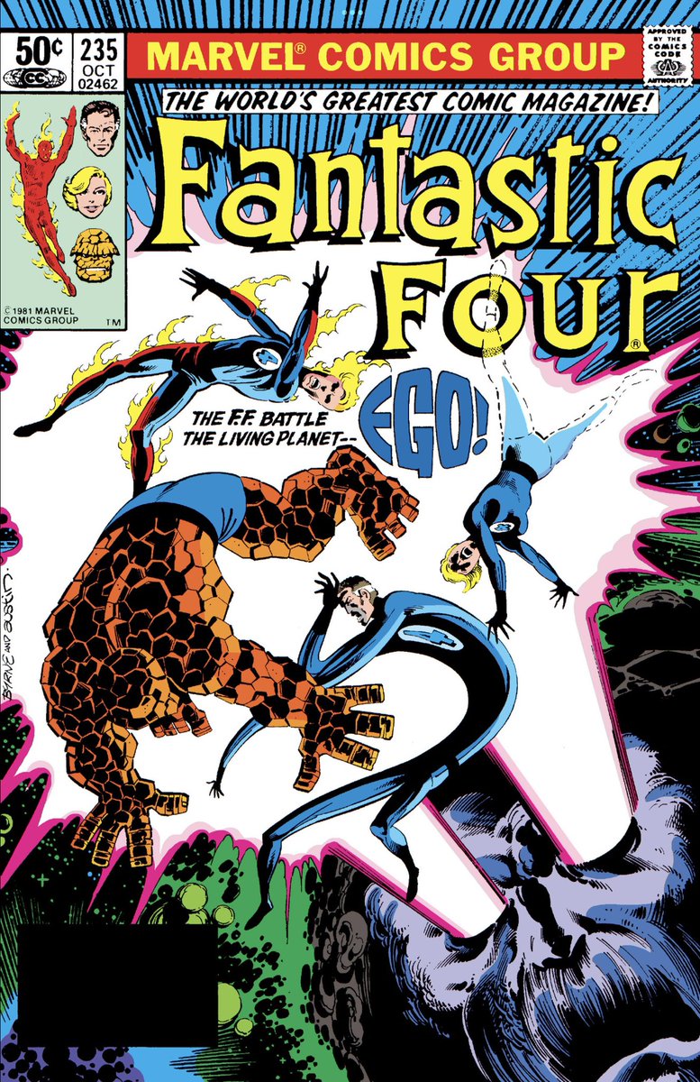 ScrewItComics's tweet photo. Screw It We’re Just Gonna Talk About Comics talks about some John Byrne Fantastic Four comics. Issues 235,236,&amp;237. Two classics and another issue. 

Ego! Doom! Puppet Master! And the alien Spinnerette? https://t.co/NQclNmnjwH