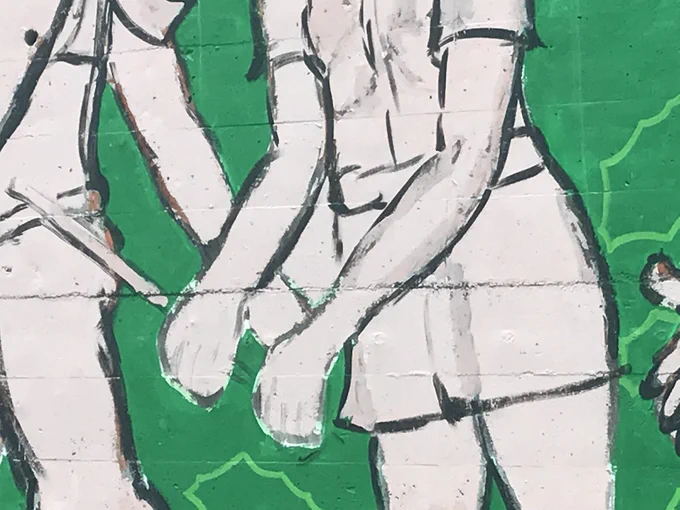 実物の武州世直し一揆壁画 仕事柄レイヤー抜けチェックしてしまう 