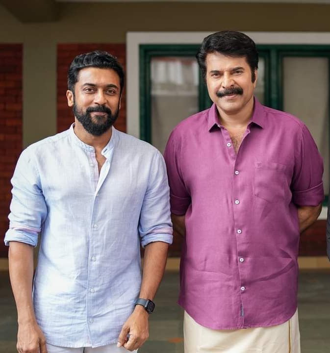 AnanthuSURIYA07's tweet photo. @Suriya_offl @SuriyaFansTeam Favorite actors in one frame🥰🥰🥰 @Suriya_offl @mammukka https://t.co/8isPxNfLvH
